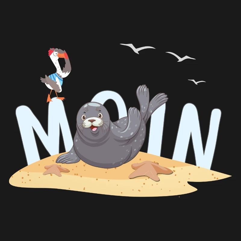 Moin Robbe Möwe Strand