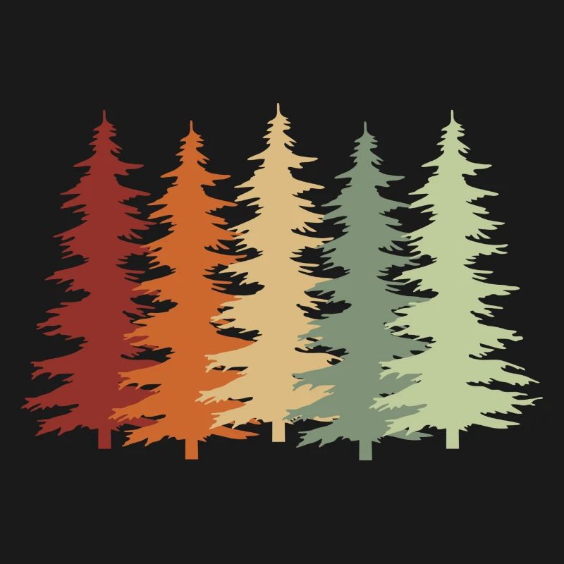 Baum Bäume Retro Wald