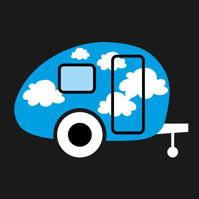 Caravan Caravan Clouds Camper Camping Retro Fan