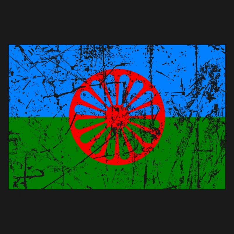 Flagge der Roma oder Styago le Romengo