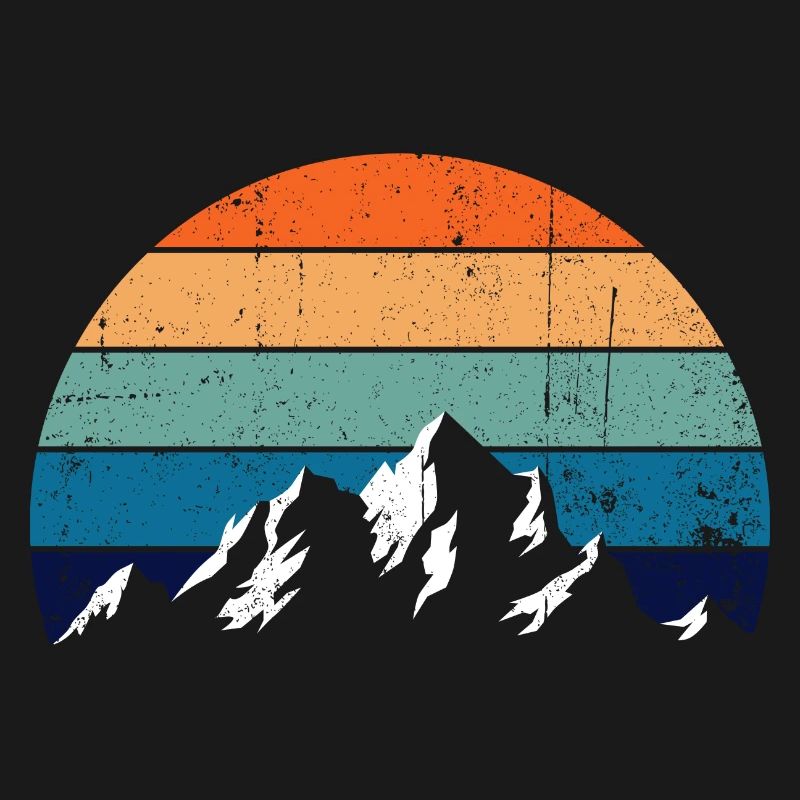 Retro Mountain Sunset Gradient