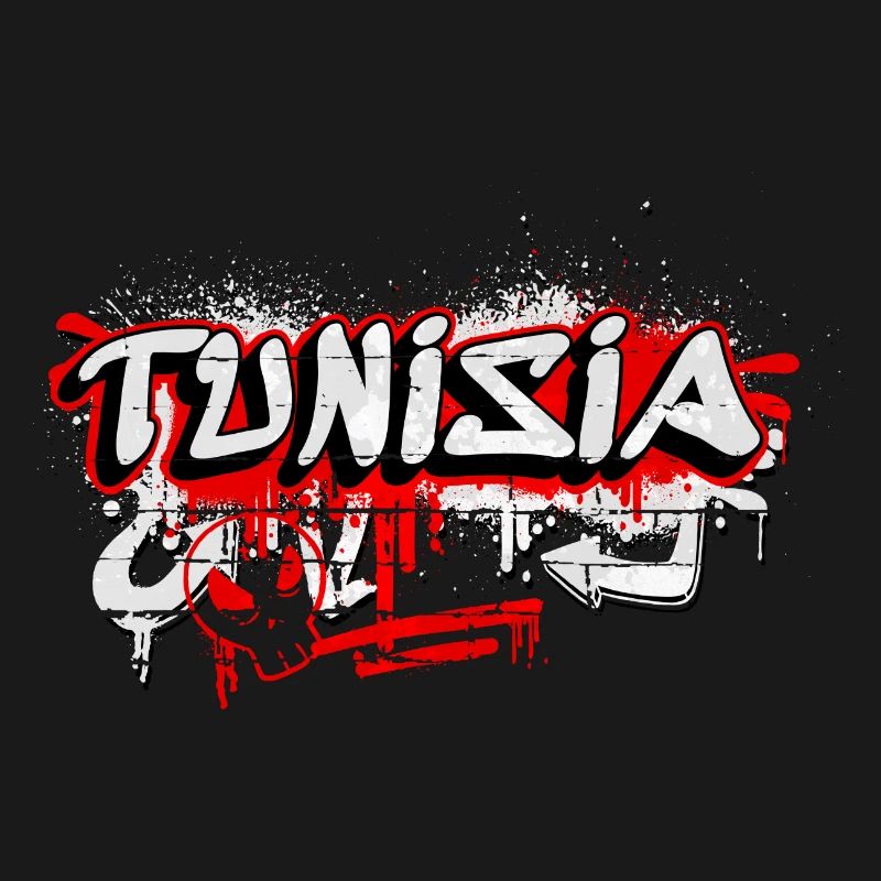 Design de drapeaux de la Tunisie graffiti
