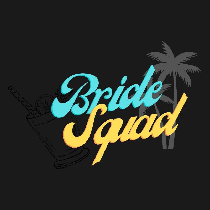 Bride Squad Tropical Sunset Design