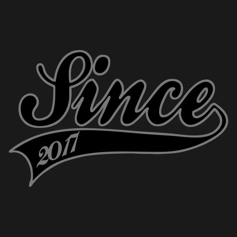 Since 2017 Vintage Script | Retro Anniversary Art