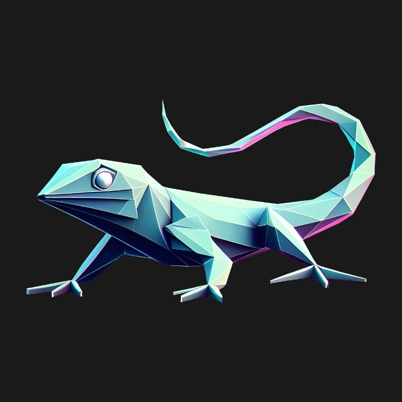 Running Lizard, 3d Geometric Origami