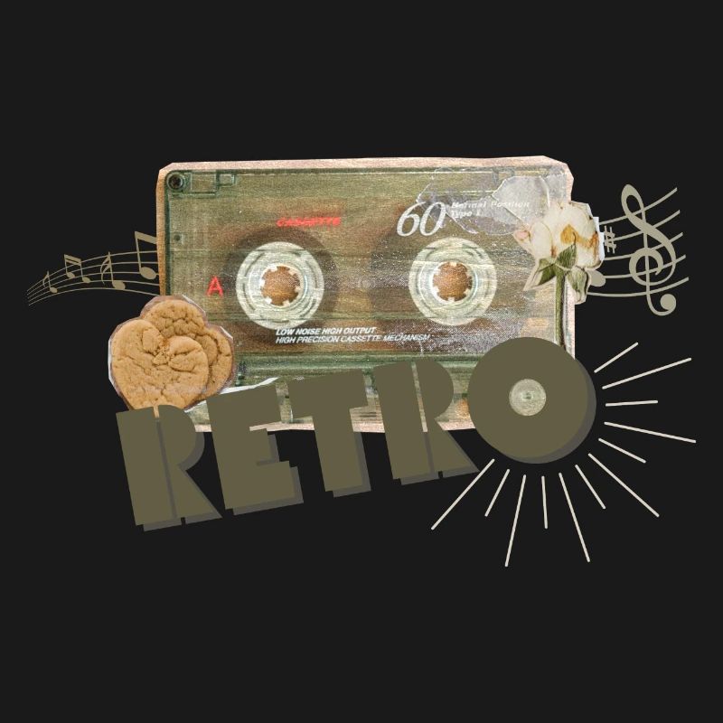 Collage de cassettes rétro