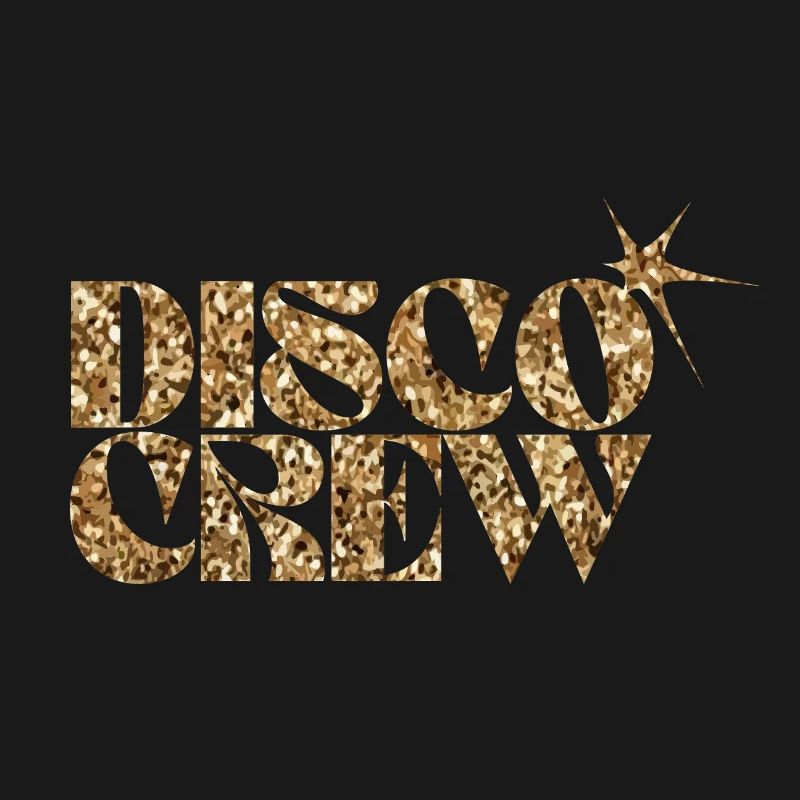 Disco Crew Glitter Logo Doré