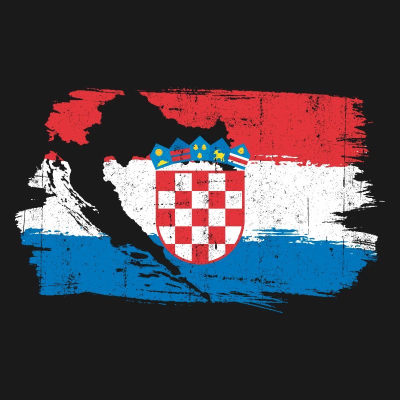Drapeau croate à la brosse