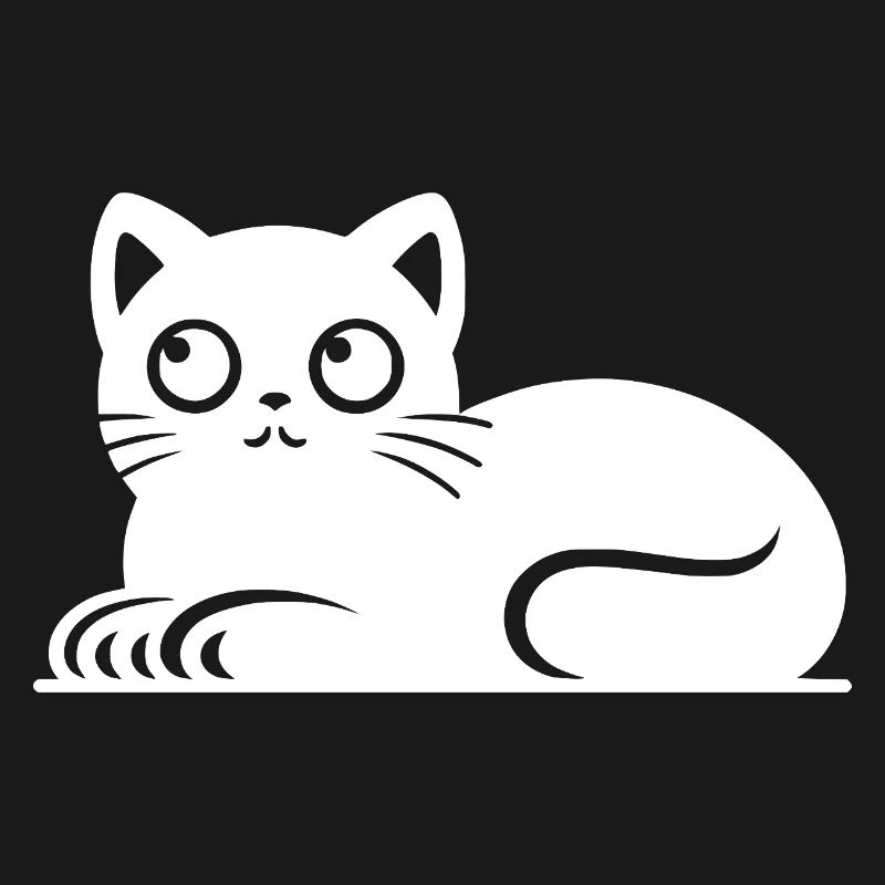 Dessin mignon de style tatouage de chat chat