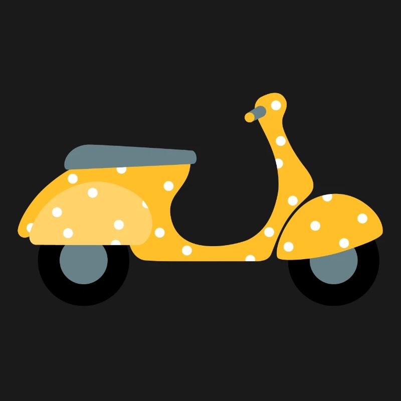 Scooter Dots Yellow Pattern Points Vacances Été Fun