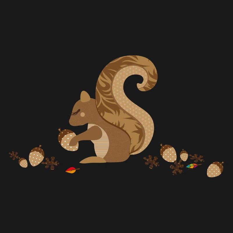 Ein Eichhörnchen mit einer Eichel