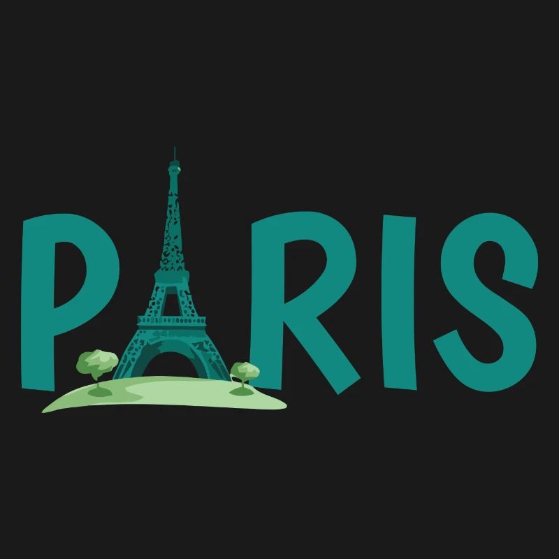 Skyline von Paris mit Eiffelturm Illustration