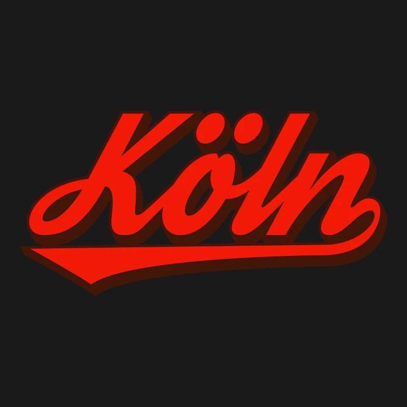 Logo rétro Script de Cologne Rouge