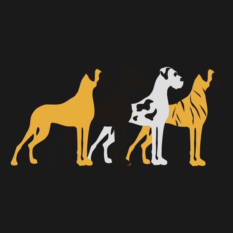 Four basic colors Great Dane