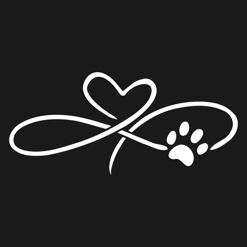 Infinity Herz mit Pfote Hund Katze