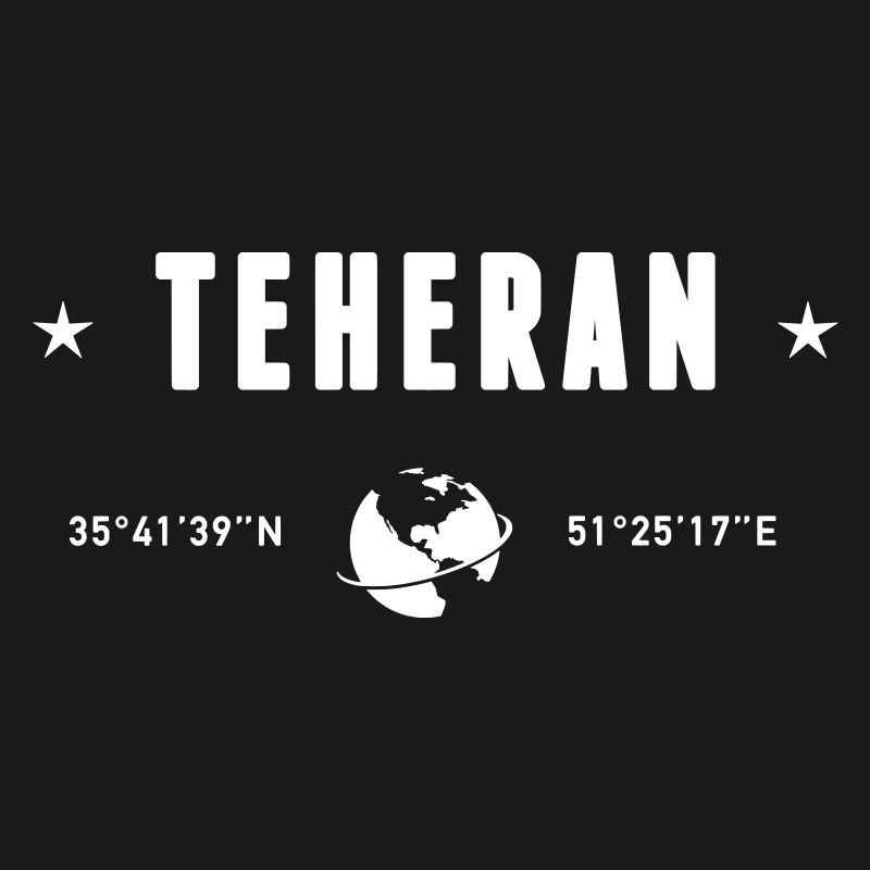 Tehran Iran Coordinates Planet Earth White
