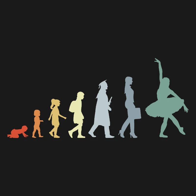 Vintage ballet dancer Evolution