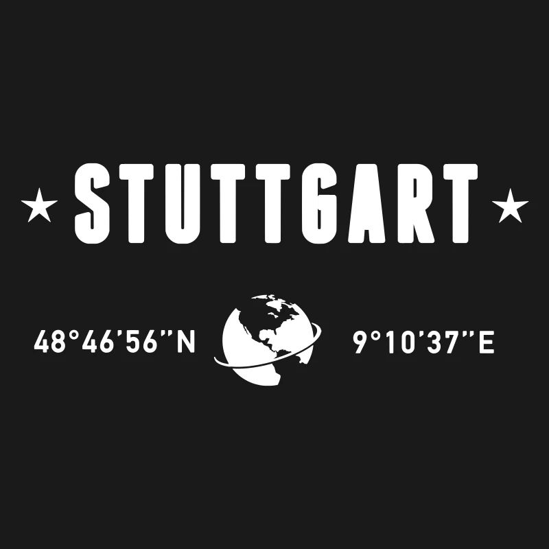 Stuttgart Germany Coordinates Gps Globe White
