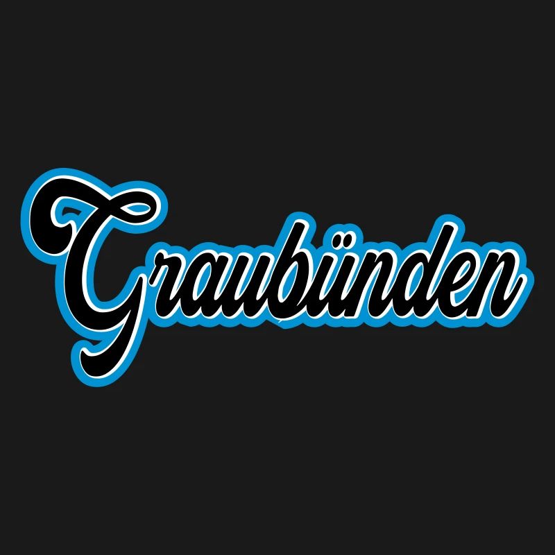 Graubünden Script with Blue Outline