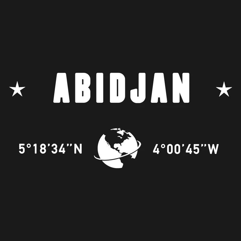 Abidjan Ivory Coast Coordinates Earth White