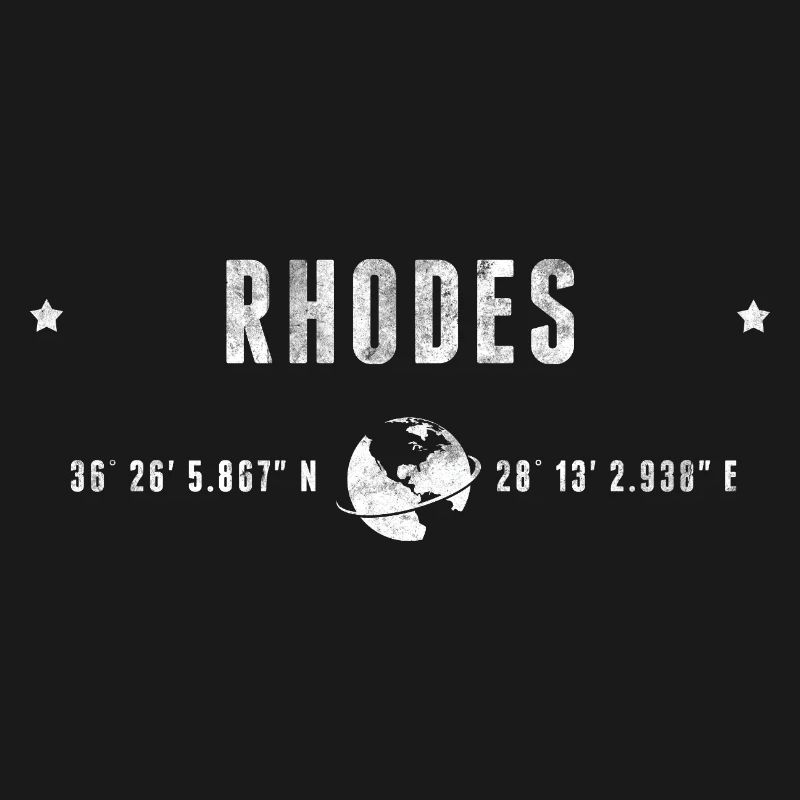 Rhodes Stylized Geographical Coordinates