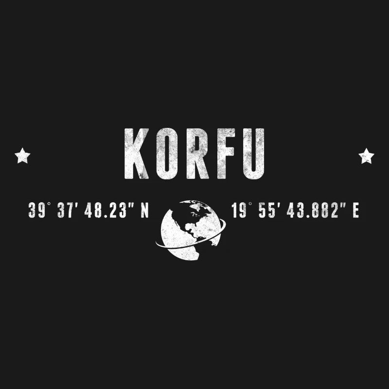 Corfu Stylized Geographical Coordinates