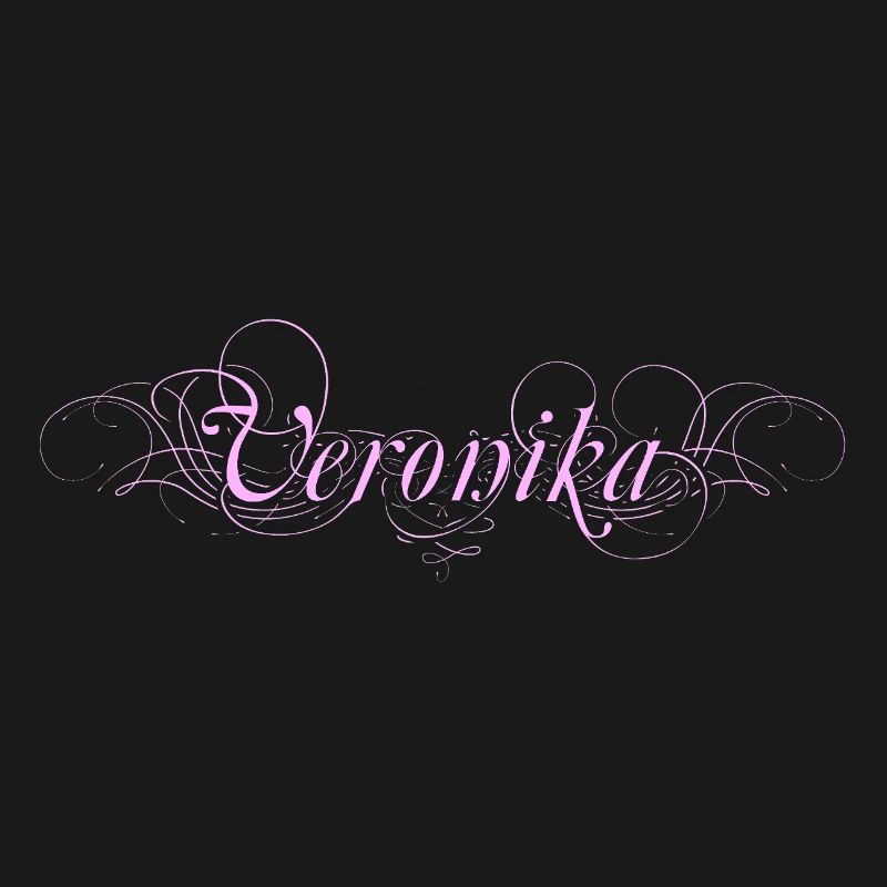 Lettrage VERONIKA avec lignes décoratives