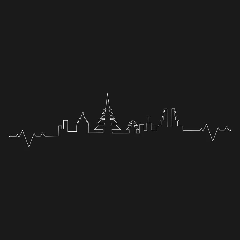 Continuous Skyline Line Art
