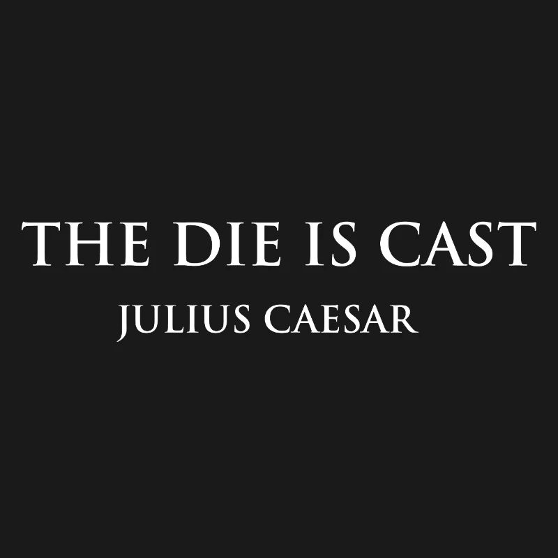 Le dé de César est un design de citation coulée