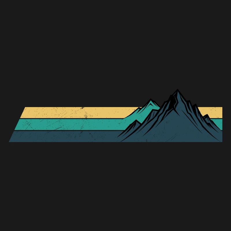 Retro Mountain Sunset Stripes