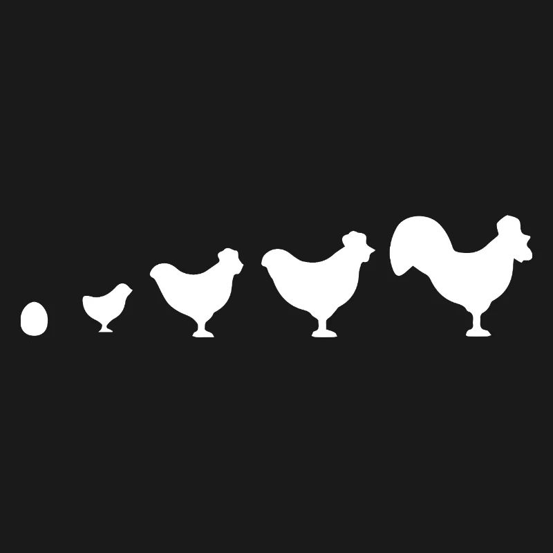 Evolution Bauer Huhn Hahn lustig