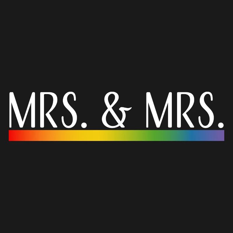 Rayures arc-en-ciel Mme et Mme blanches