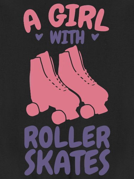 Ein Mädchen mit Rollschuhen