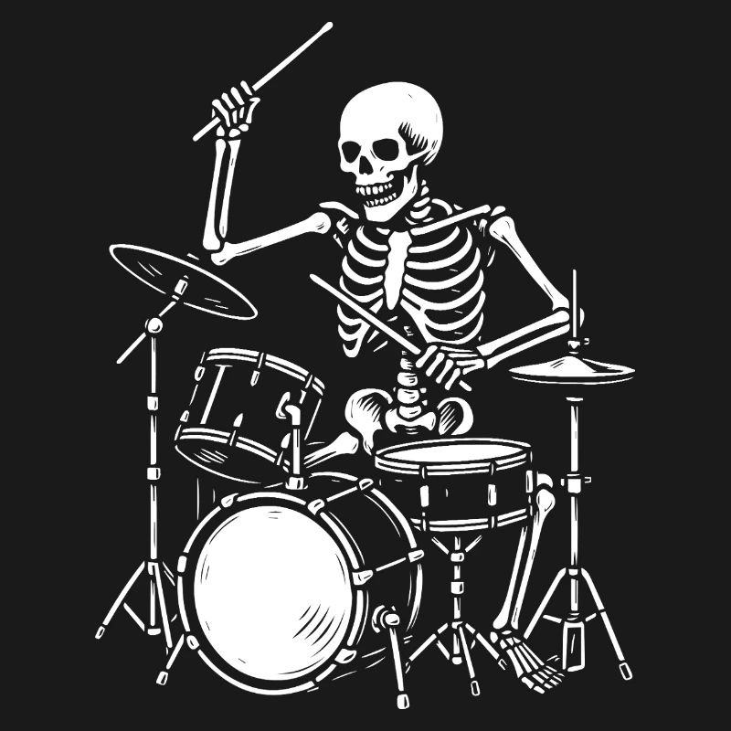 Skeleton Playing the Drums Artwork
