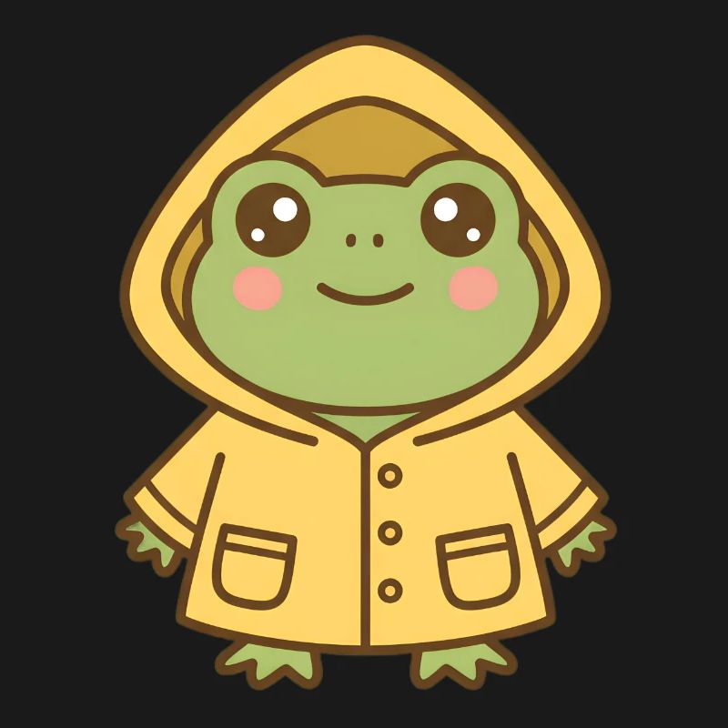 Frog with raincoat