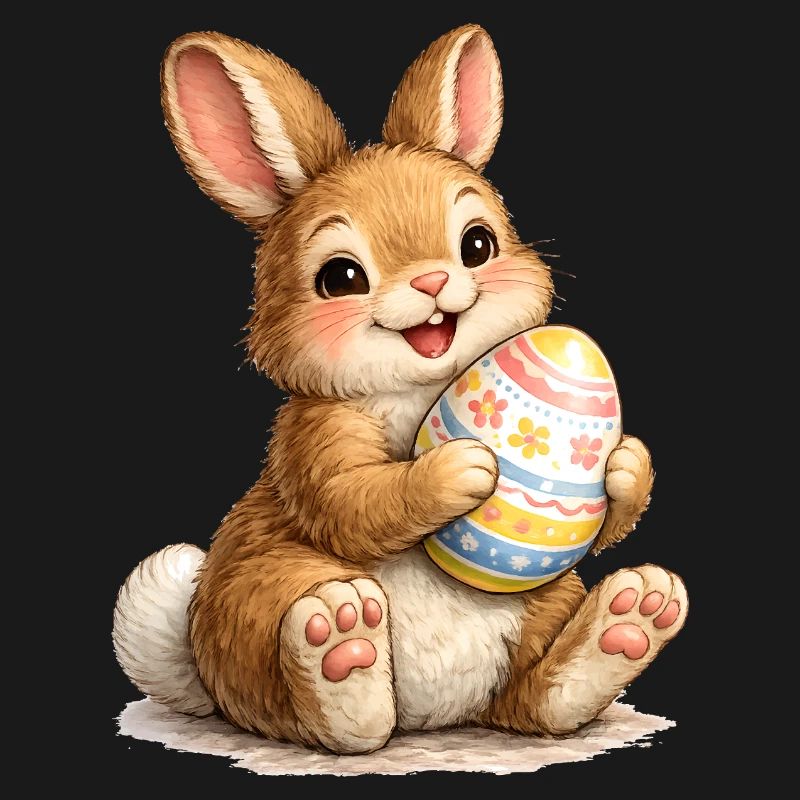 Bunny with Easter Egg Illustration