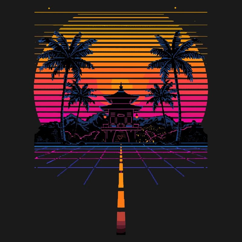 Design esthétique Vaporwave Synthwave Retro Pixel
