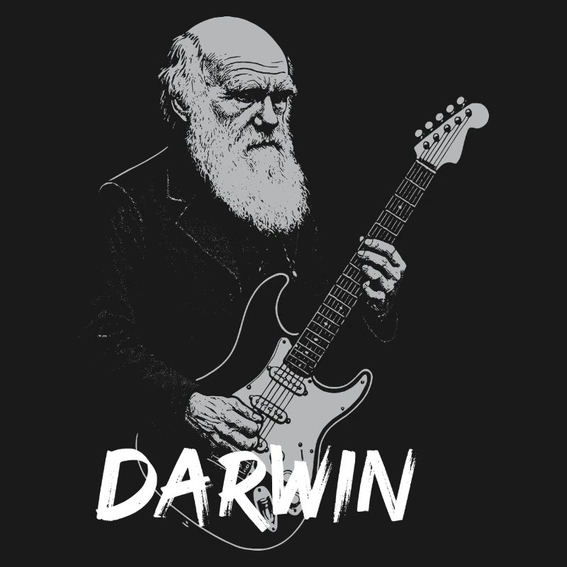 Darwin Playing Guitar Evolution