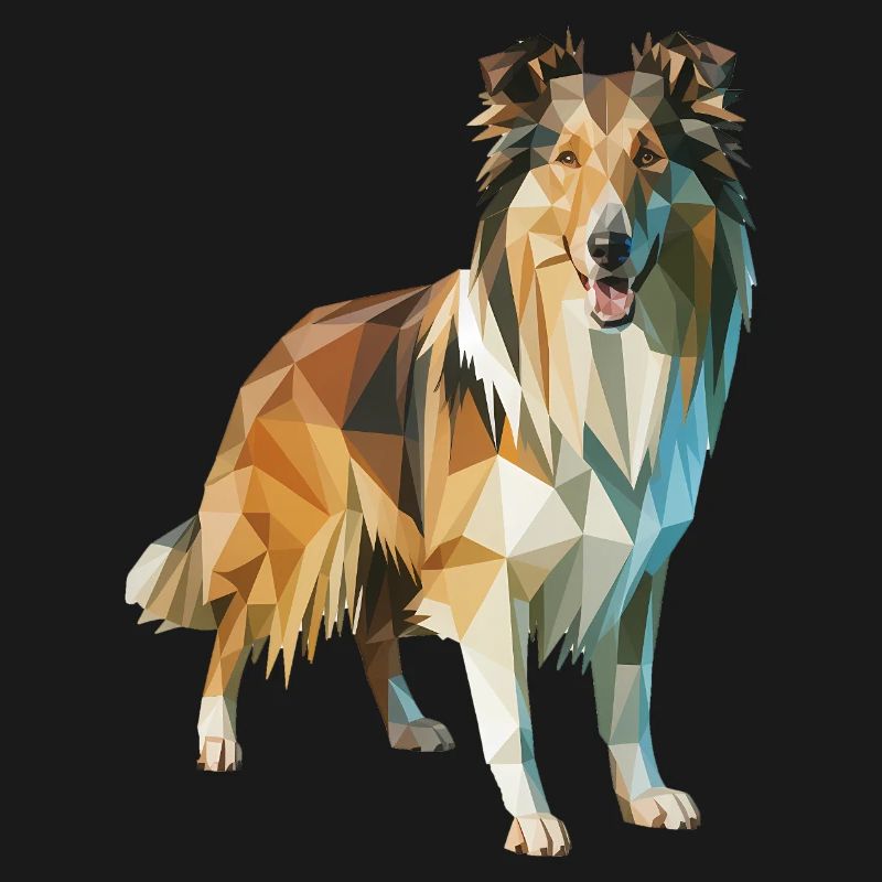 Border Collie - Cooles Low Poly Logo