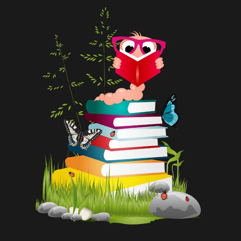 Knowledge-thirsty bookworm while reading a book