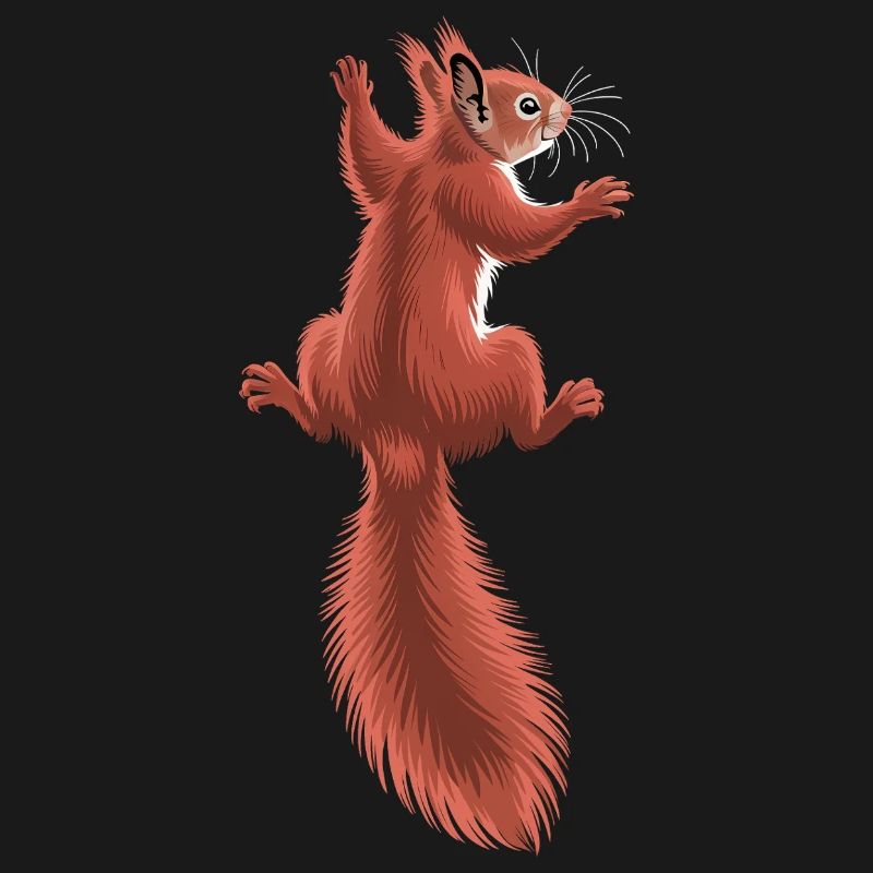 Süßes kletterndes rotes Eichhörnchen