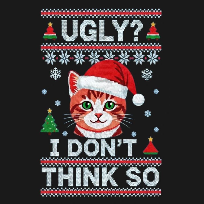 Chat de Noël – Pull de Noël moche