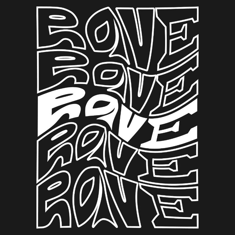 Rave Typography Waves Pattern