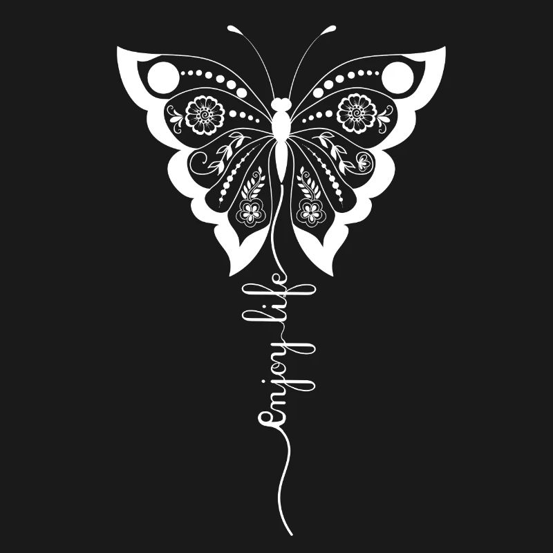 Papillon floral Script
