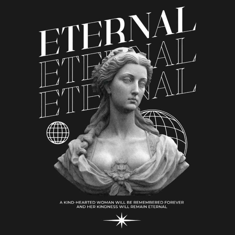 Bonté éternelle : Statue, collage globe