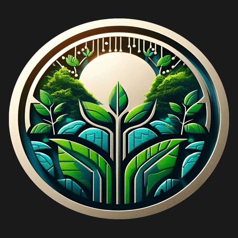 Eco Tech Logo Nature and Digitization