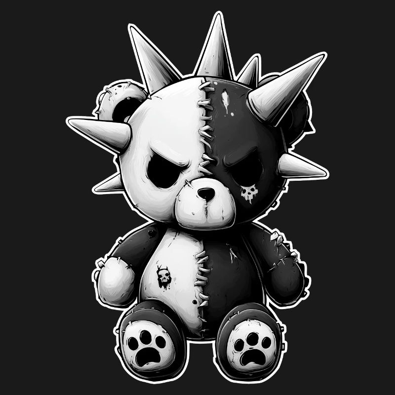 Split Skull Plush Bear Punk