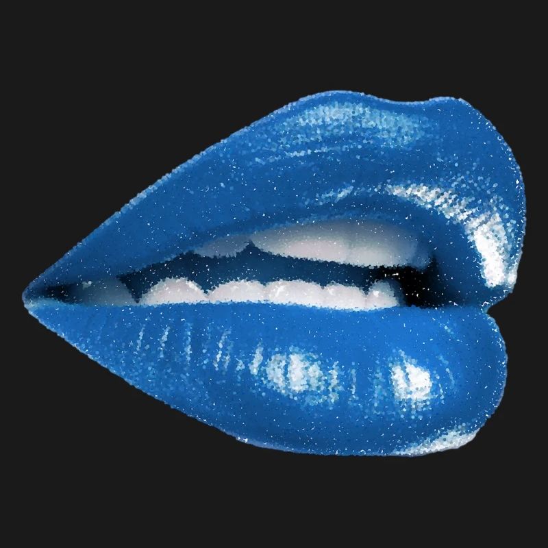 Bold Blue Lips Graphic