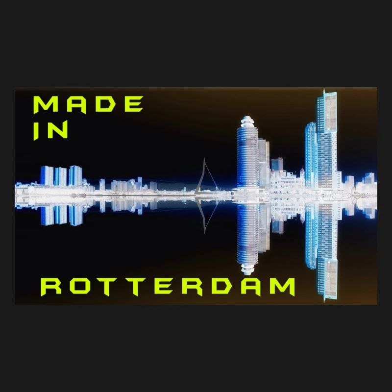 Futuristic Rotterdam Skyline Reflection