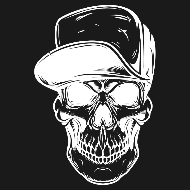 Graffiti Skull with Baseball Cap